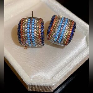 Aurora Spectrum Earrings Sterling Silver Stud